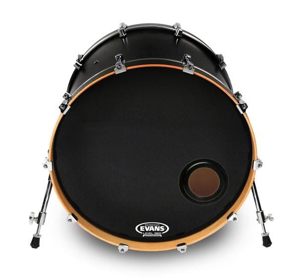EVANS BD20REMAD 20" DERİ RESONANT KİCK SİYAH ÖN SÜNGERLİ DELİKLİ TEK KAT 6
