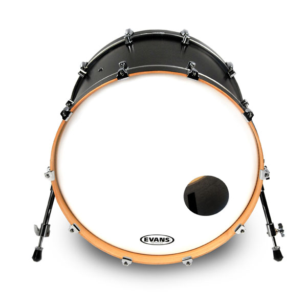 EVANS BD22RSW 22" DERİ RESONAT SMOOTH KİCK BEYAZ ÖN DELİKLİ TEK KAT 1