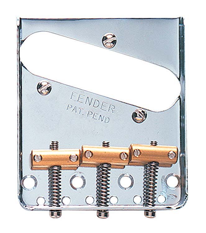 Fender 3-Saddle American Vintage Telecaster Bridge Assembly with Brass Saddles Chrome Köprü Yedek Parça 2