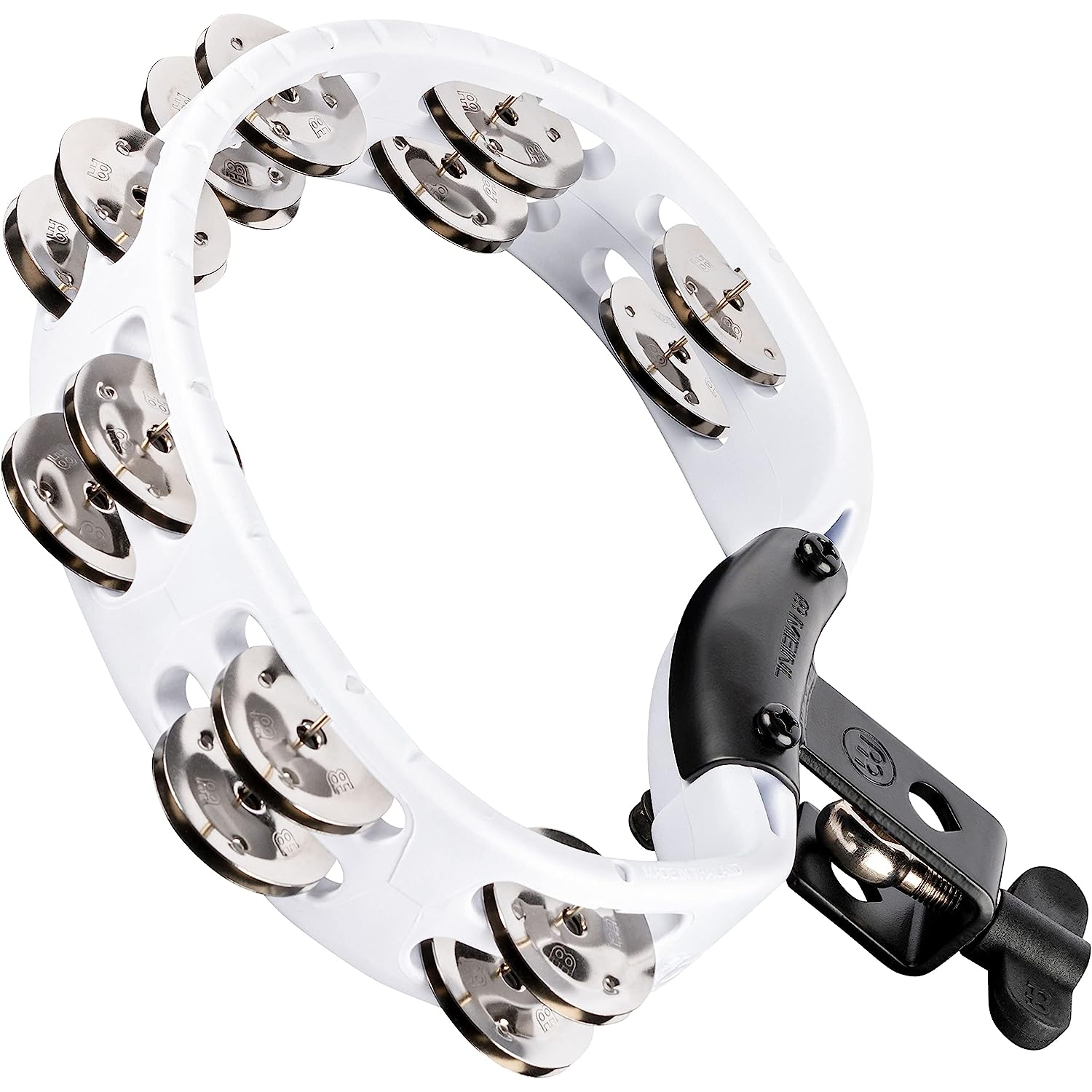 Meinl HTMT2WH Stainless Steel Jingle Headliner Range Mounted Tamburin (Beyaz) 1