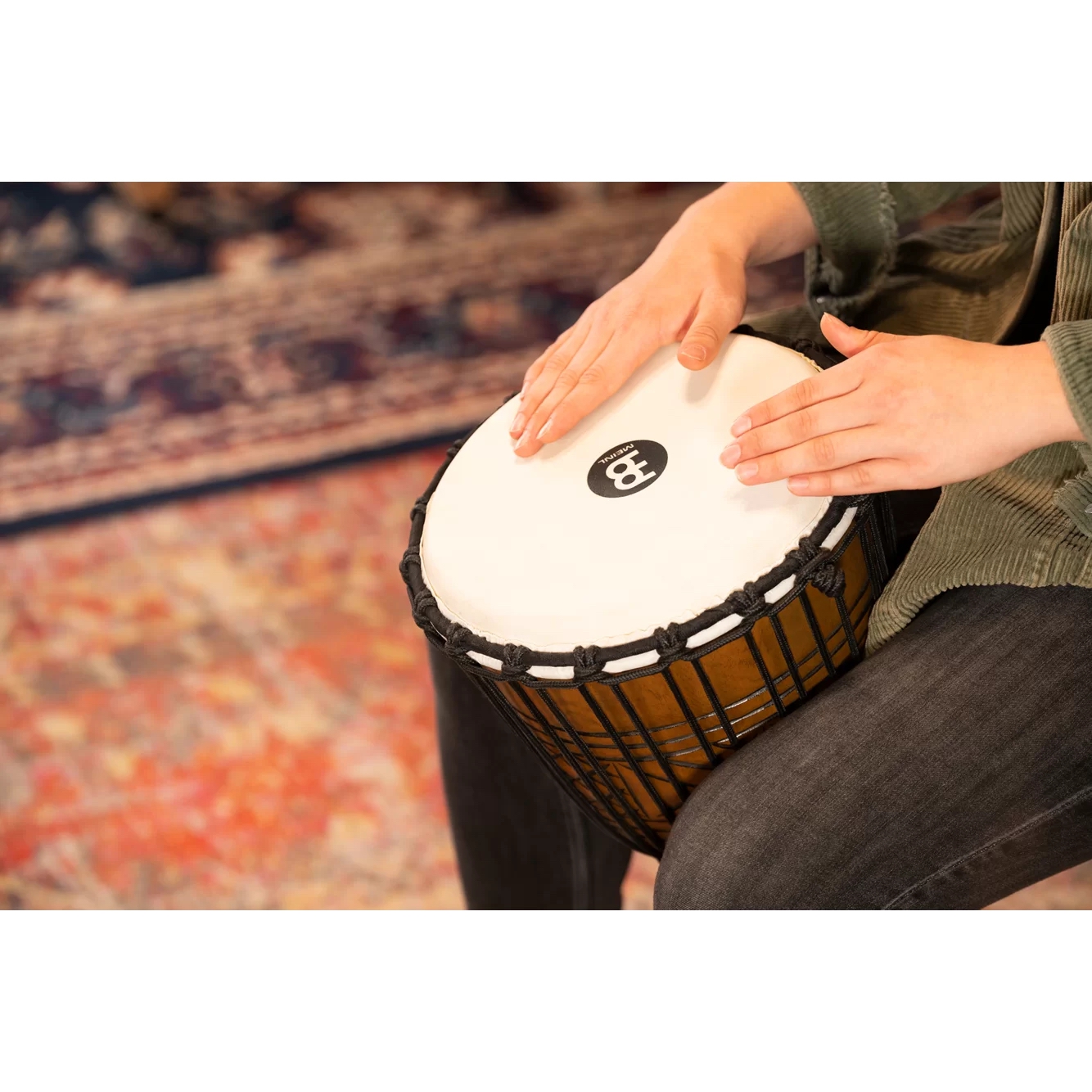 Meinl HDJ17-M Artifact Series 10" Djembe  (Wood Brown) 7