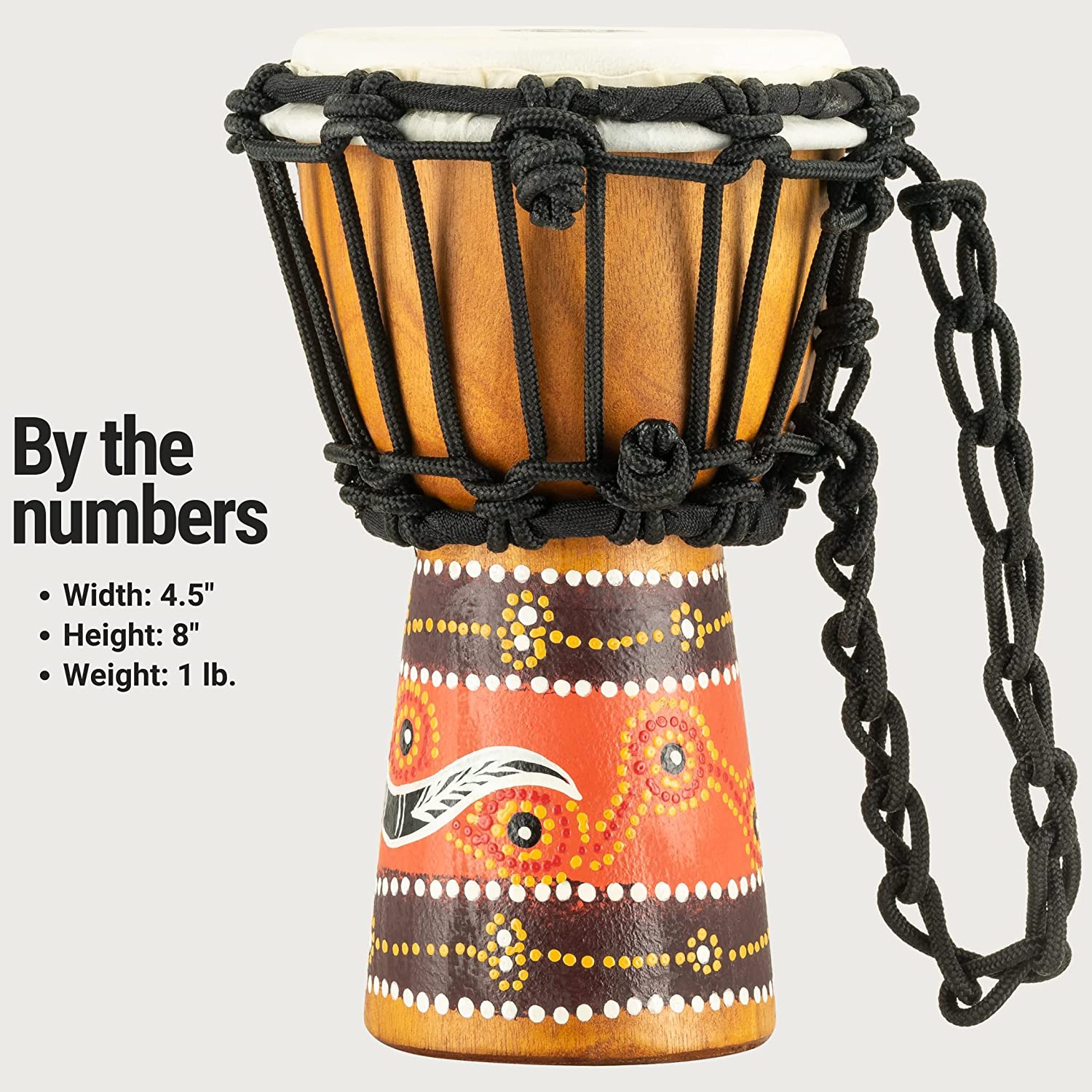 Meinl HDJ5-XXS African Style XX-Small Djembe (Brown Python Design) 2