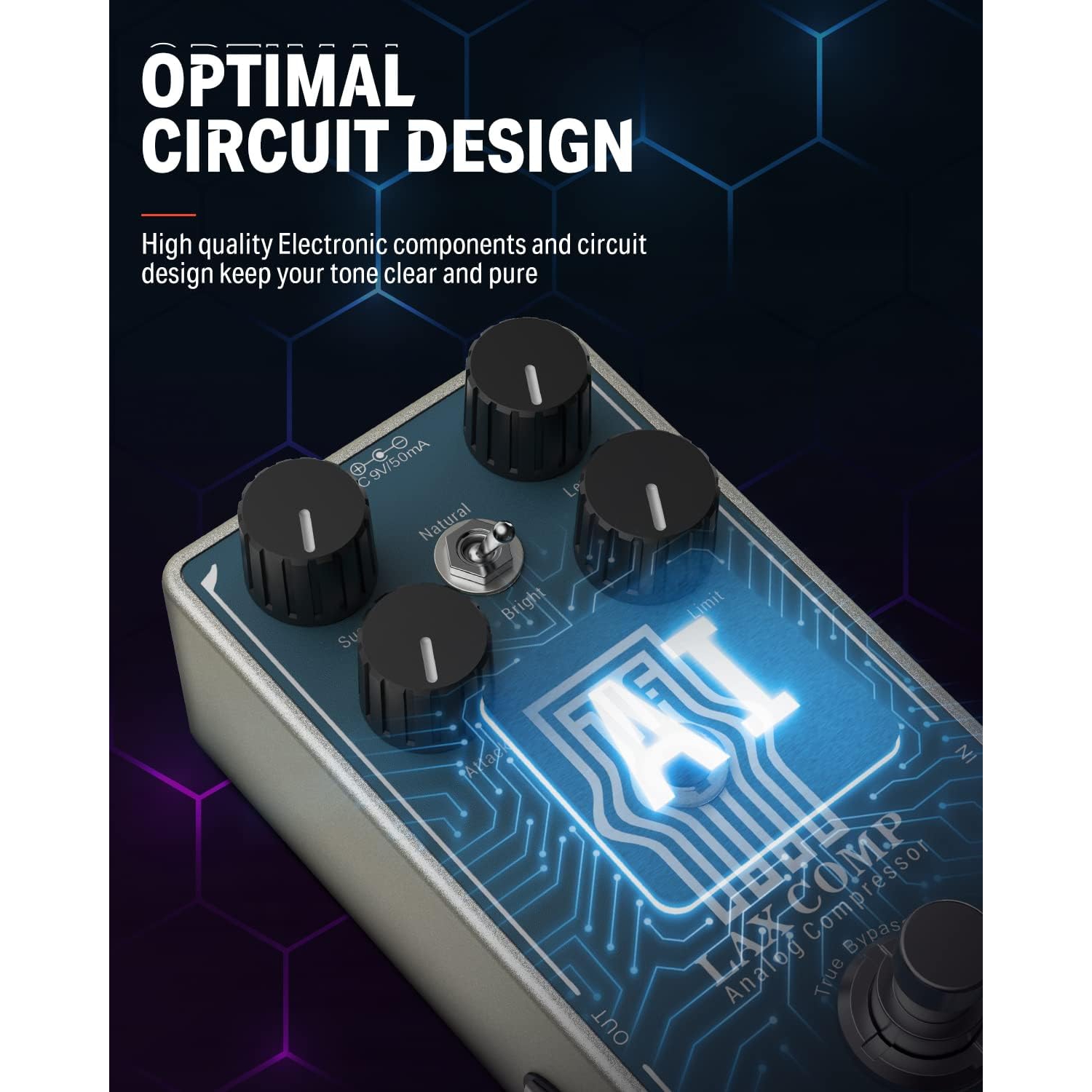 Donner LAX COMP True Analog Compressor Pedalı 5