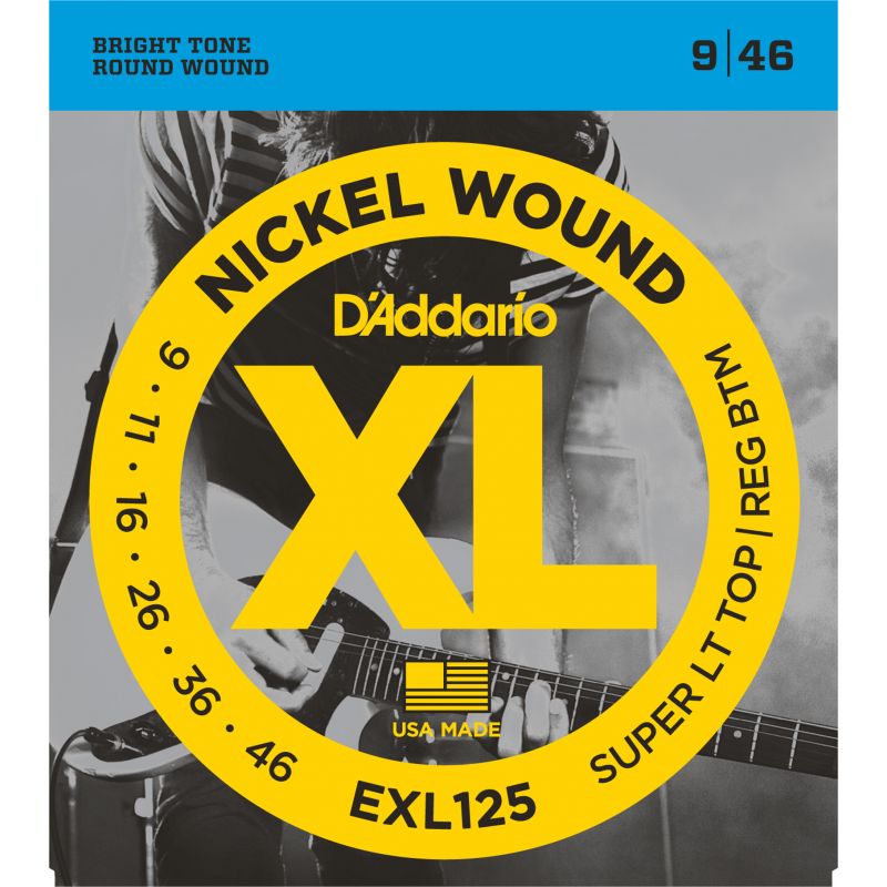 DADDARIO EXL125 ELEKTRO GİTAR TEL SETİ, XL, 9-46, SUPER LIGHT TOP/REGULAR BOTTOM 1