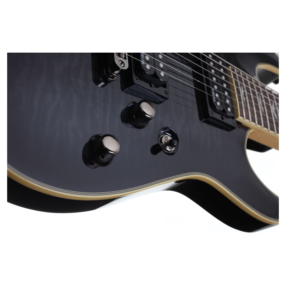 Schecter Omen Extreme 7 Telli Elektro Gitar (See-Thru Black) 3