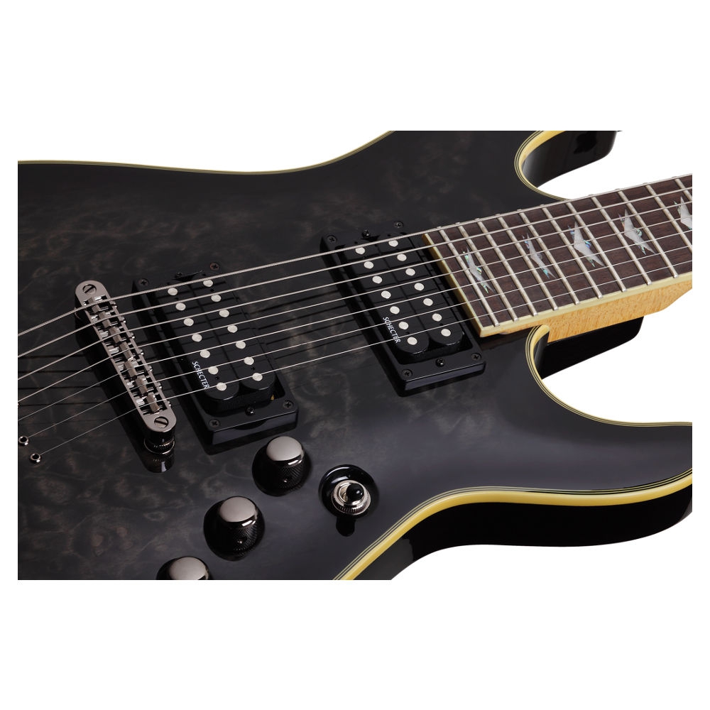 Schecter Omen Extreme 7 Telli Elektro Gitar (See-Thru Black) 4