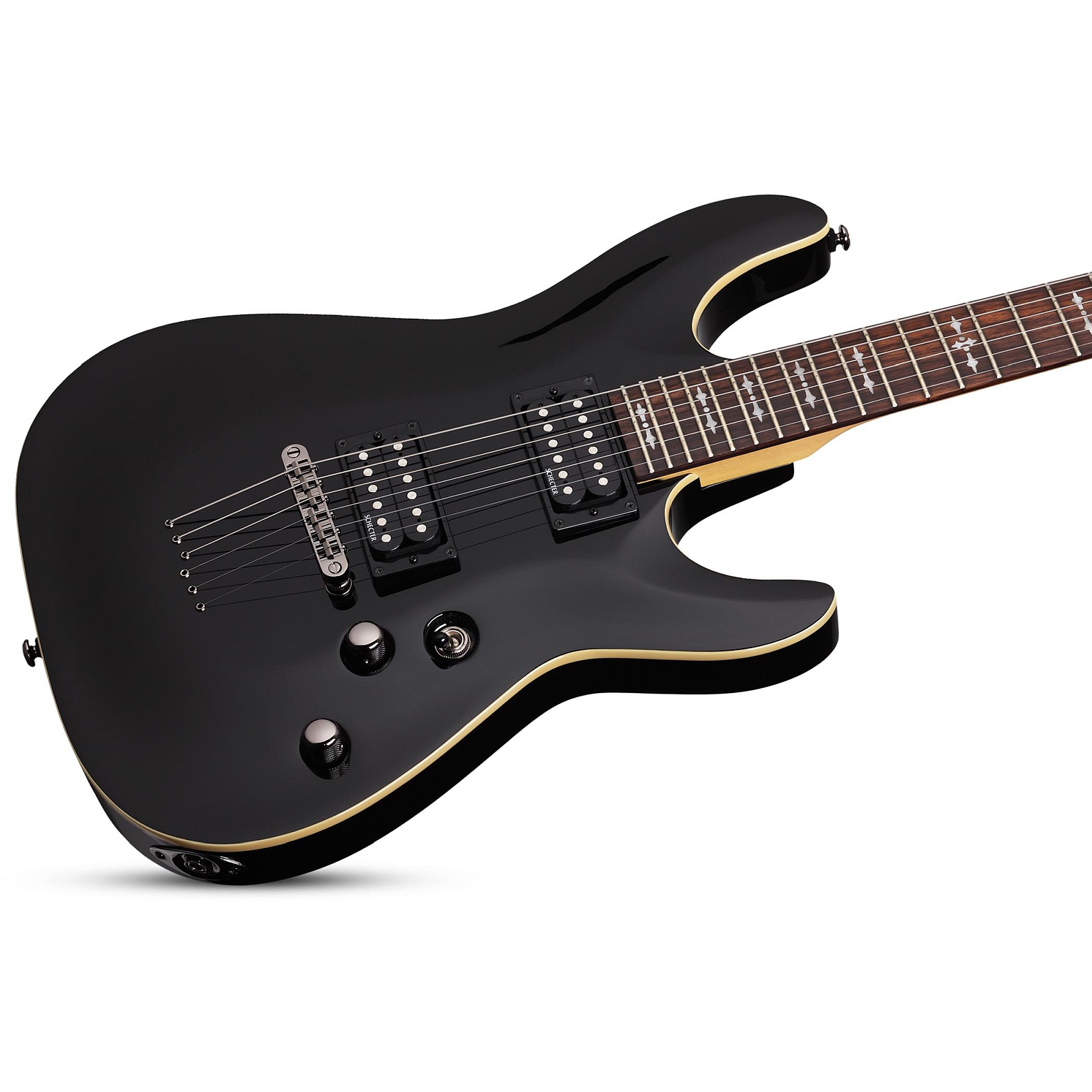 Schecter Omen 6 Solak Elektro Gitar (Gloss Black) 2