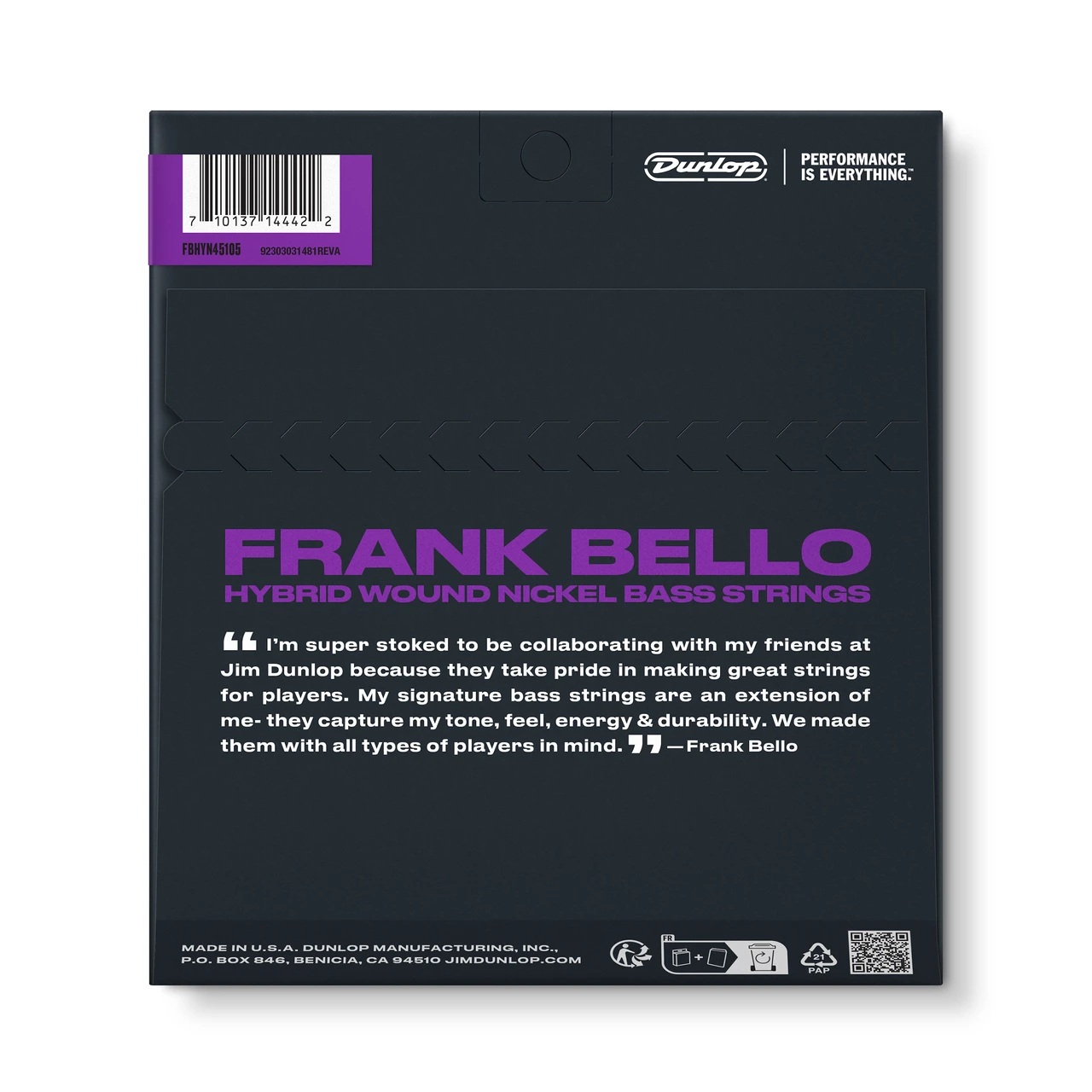 Jim Dunlop Frank Bello Hybrid Bas Teli (45/105) 2
