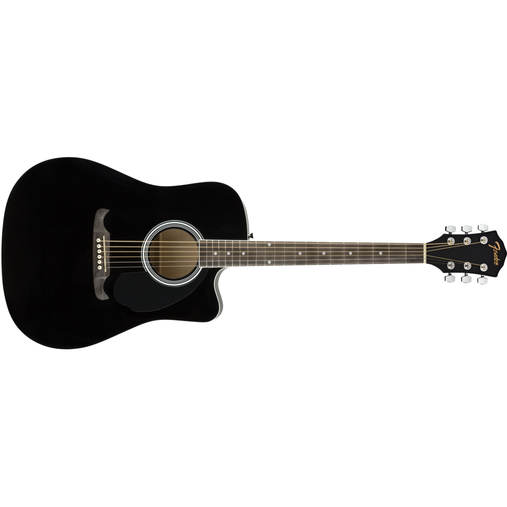 Fender FA-125CE Dreadnought Ceviz Klavye Black Elektro Akustik Gitar 4