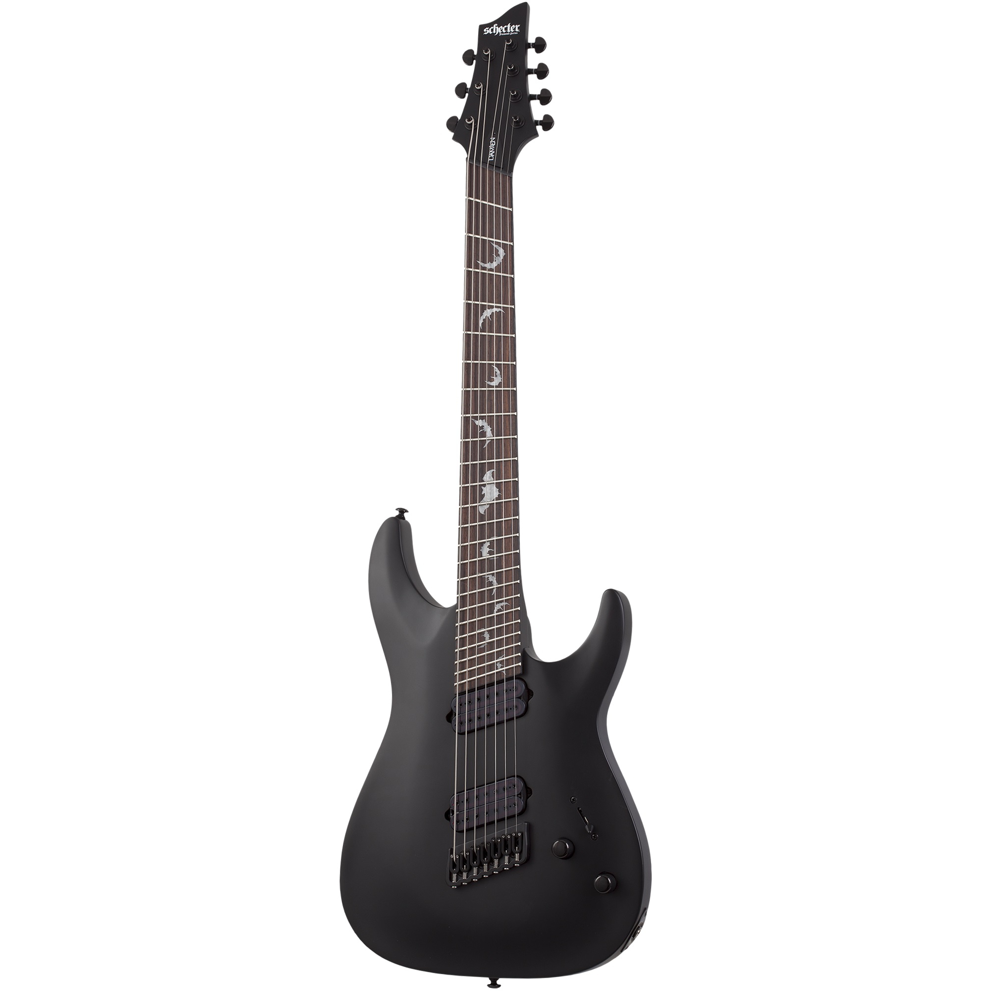 Schecter Damien-7 Multiscale 7 Telli Elelktro Gitar (Mat Siyah) 1