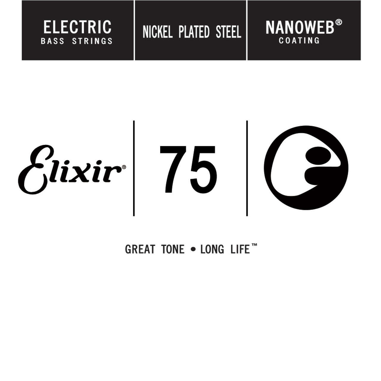 Elixir NANOWEB Coating Long Scale Tek Bas Gitar Teki (.075) 1