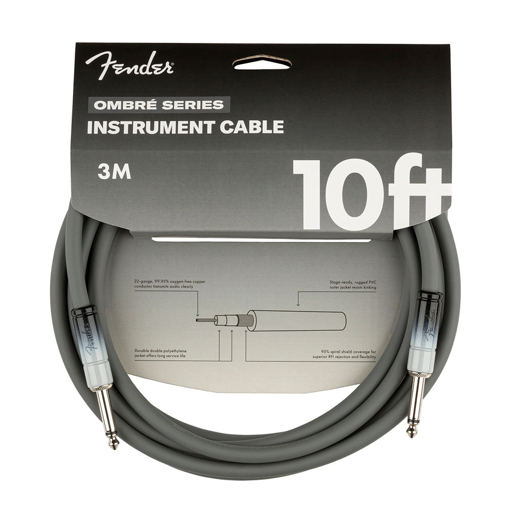 Fender Ombré Düz/Düz Uçlu 3m Silver Smoke Enstrüman Kablosu 2