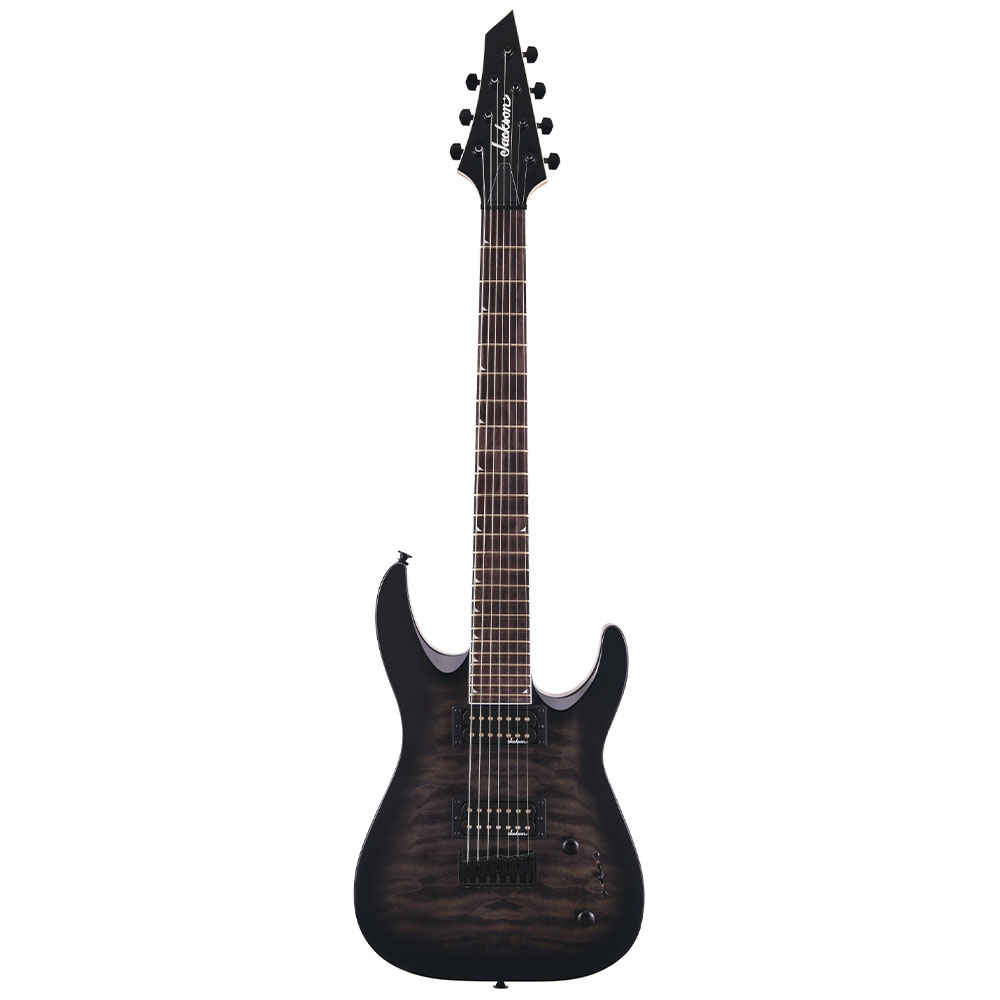 Jackson JS Dinky Arch Top JS22Q-7 DKA HT Amaranth Klavye Transparent Black Burst 7 Telli Elektro Gitar 1