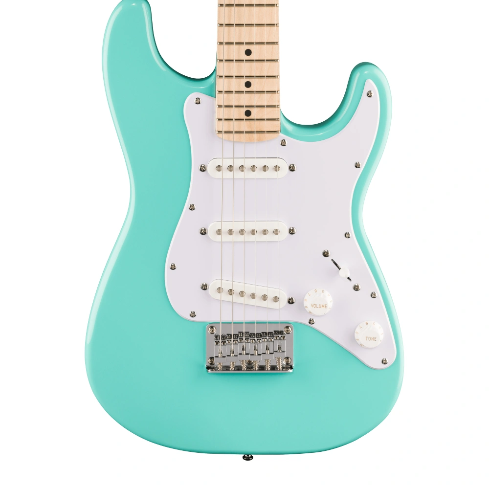 Squier Mini Stratocaster Akçaağaç Klavye Sea Foam Green Elektro Gitar 3