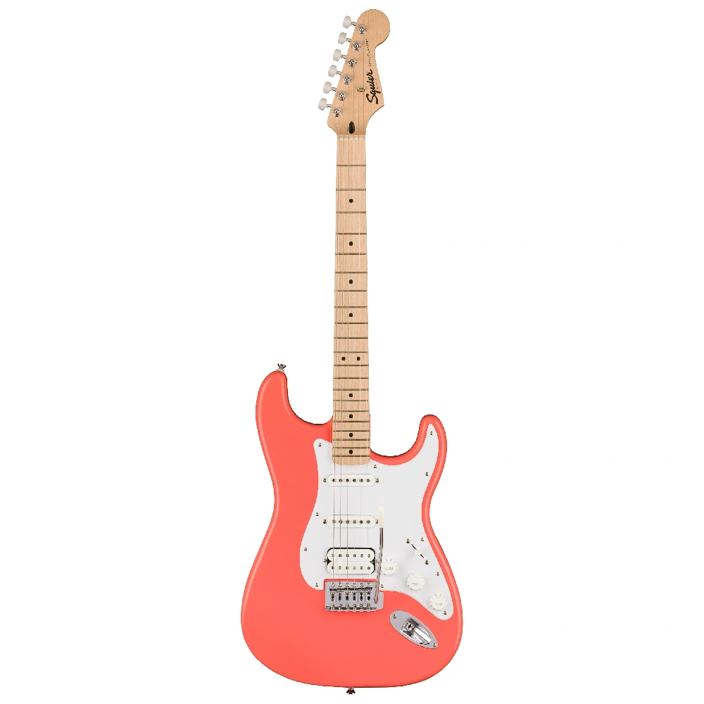 Squier Sonic Stratocaster HSS Akçaağaç Klavye WPG Tahitian Coral Elektro Gitar 1