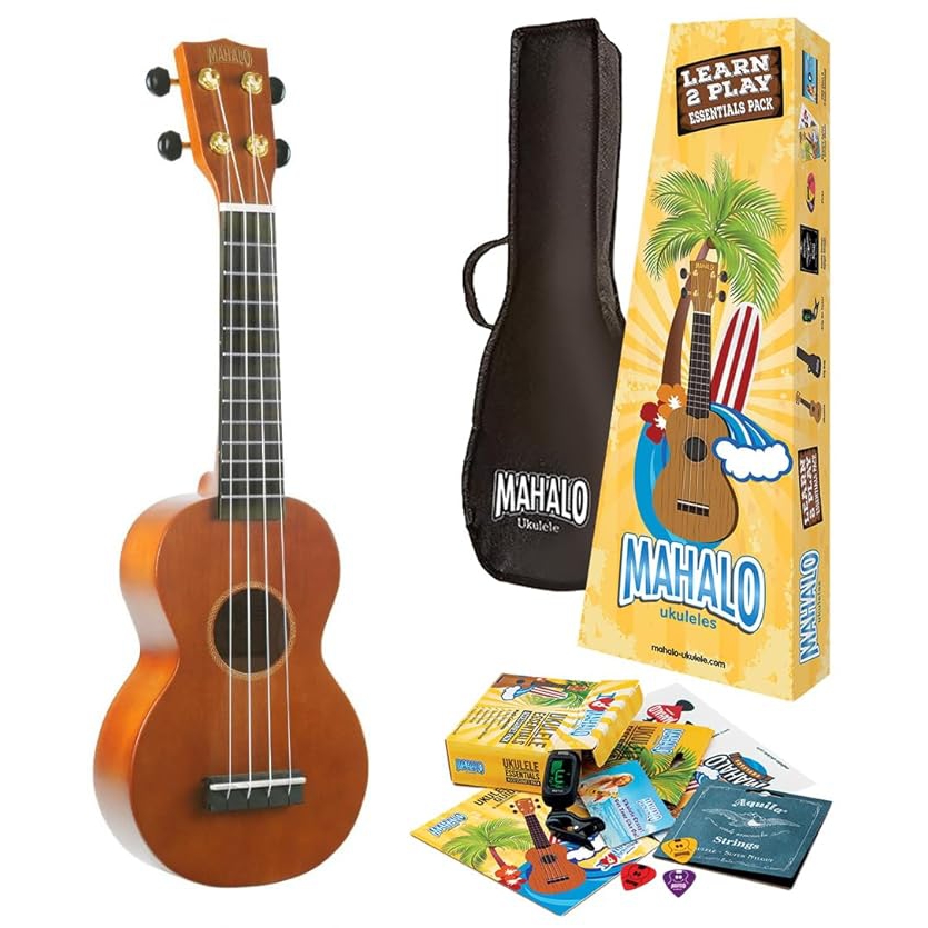 Mahalo Learn 2 Play Ukulele Seri (Kahverengi) 1