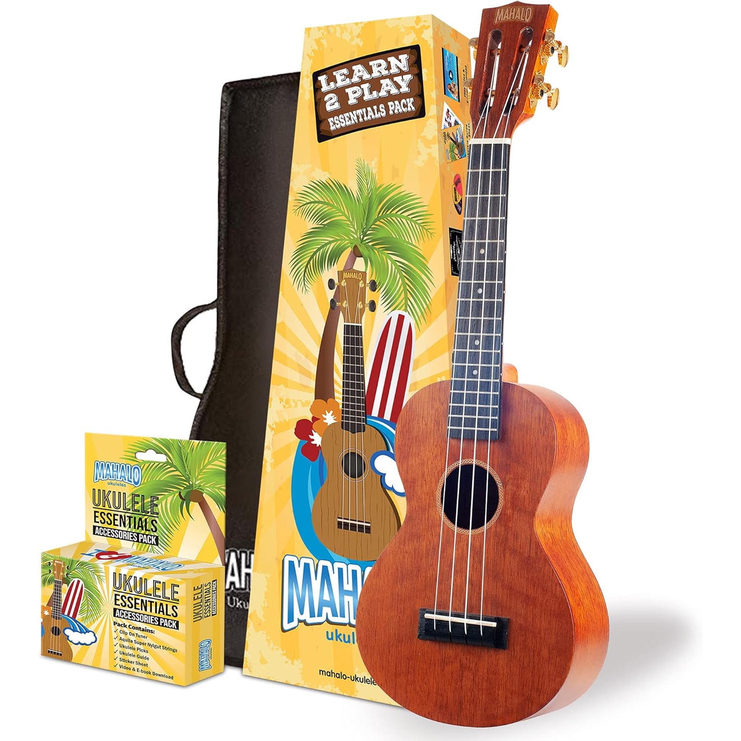 Mahalo MJ2TBRK Java Series Concert Ukulele Seti (Trans. Brown) 1