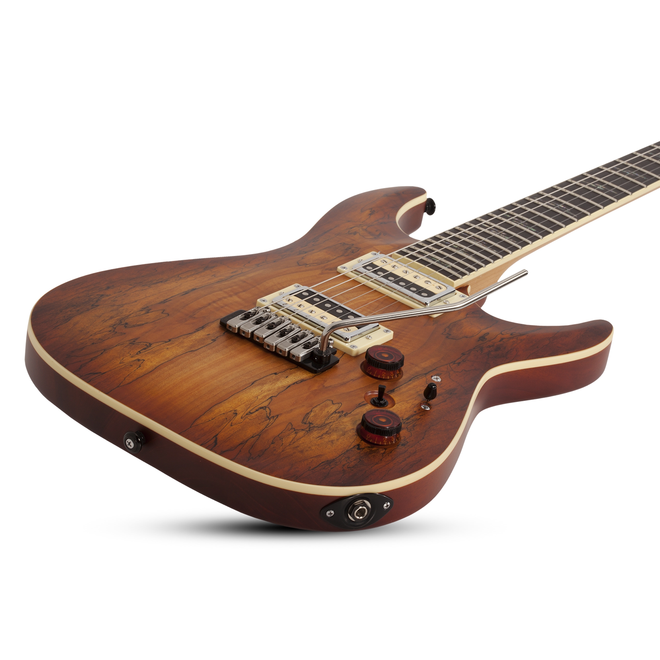 Schecter C-1 Exotic Spalted Maple Elektro Gitar (Satin Natural Vintage Burst) 2