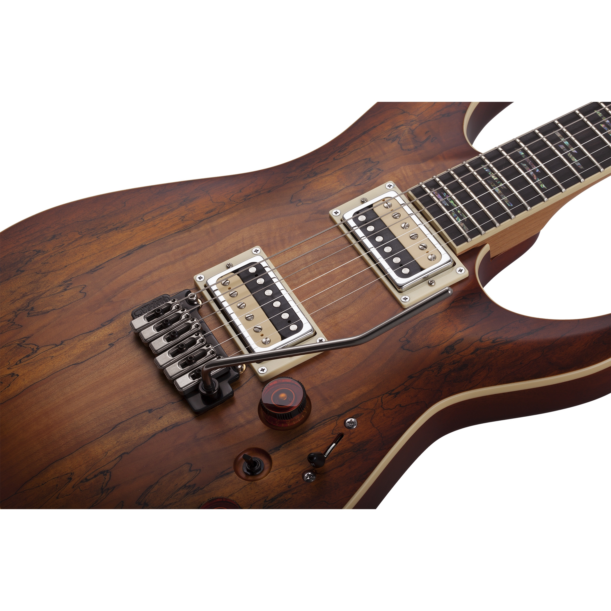 Schecter C-1 Exotic Spalted Maple Elektro Gitar (Satin Natural Vintage Burst) 3