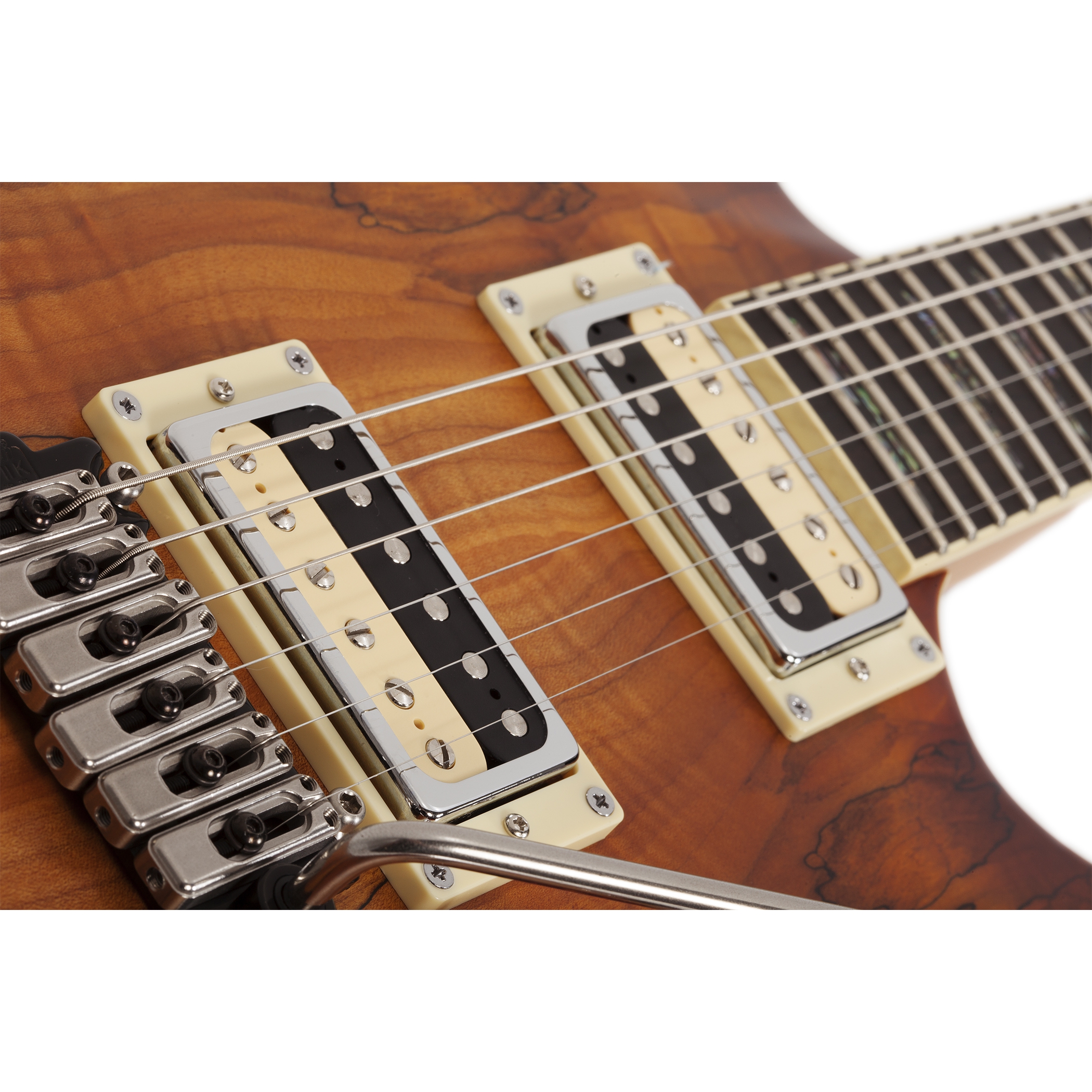 Schecter C-1 Exotic Spalted Maple Elektro Gitar (Satin Natural Vintage Burst) 4