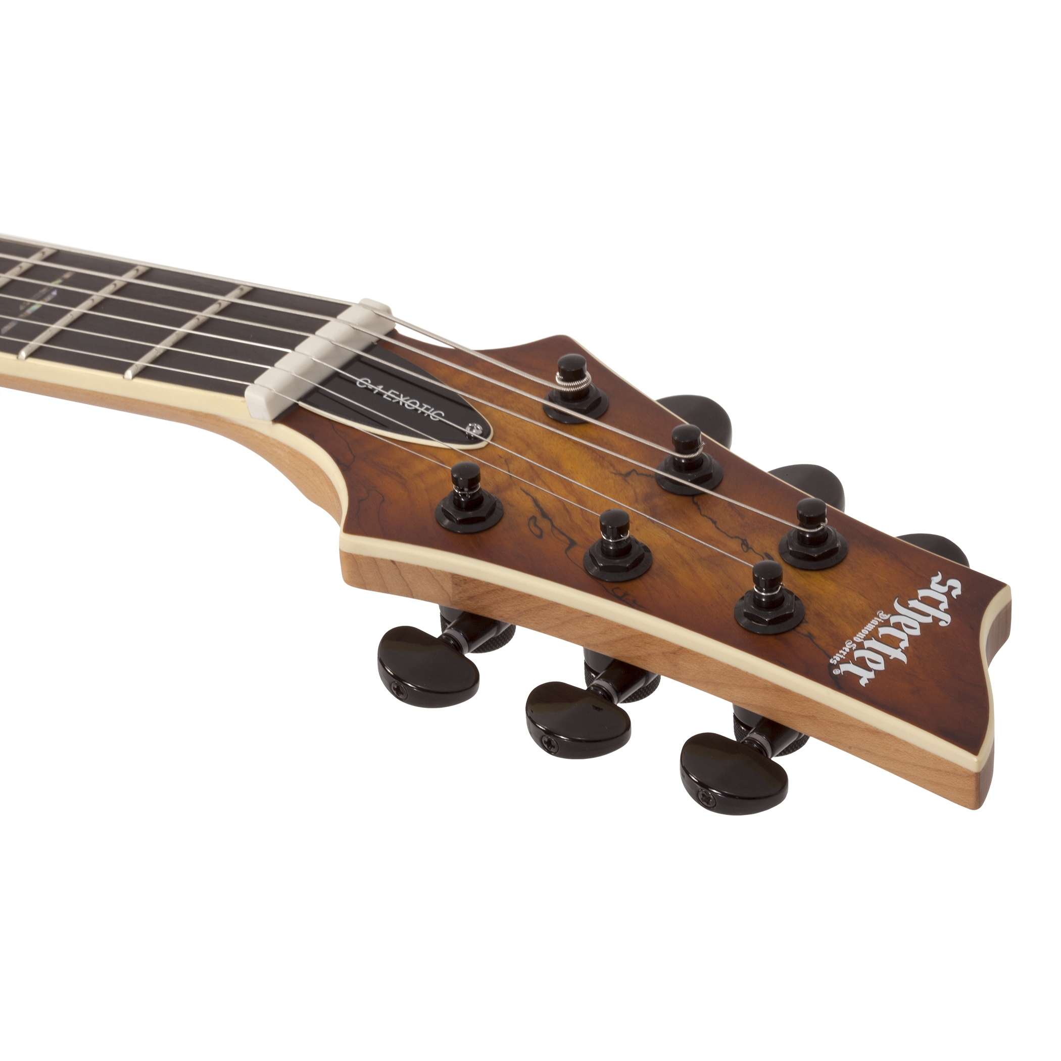 Schecter C-1 Exotic Spalted Maple Elektro Gitar (Satin Natural Vintage Burst) 7