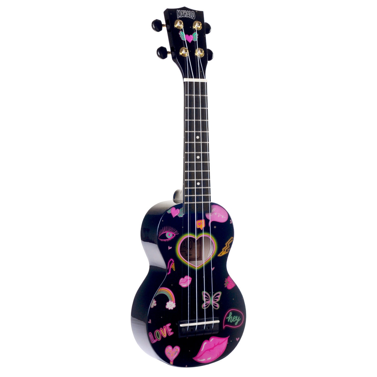 Mahalo Soprano Ukulele (Heart Black) 1