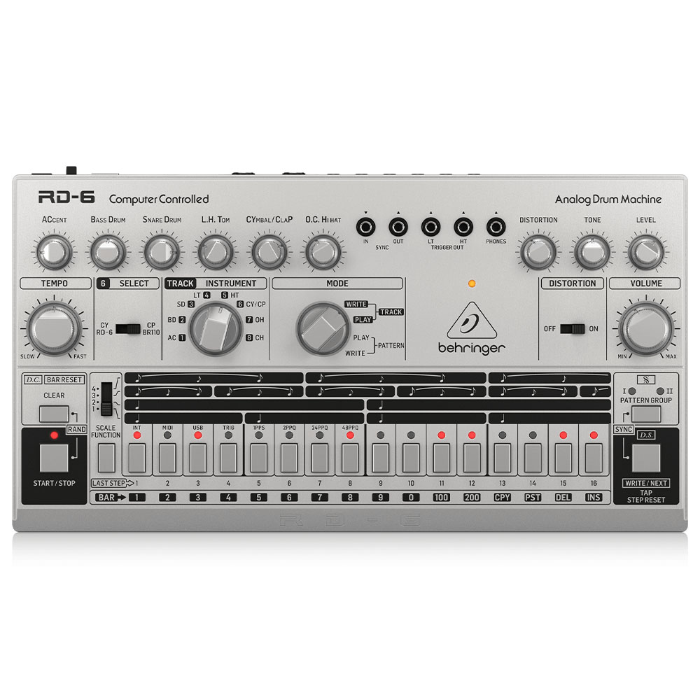 BEHRINGER RD-6-SR RHYTHM DESIGNER Analog Davul Makinesi (Gümüş Gri) 1