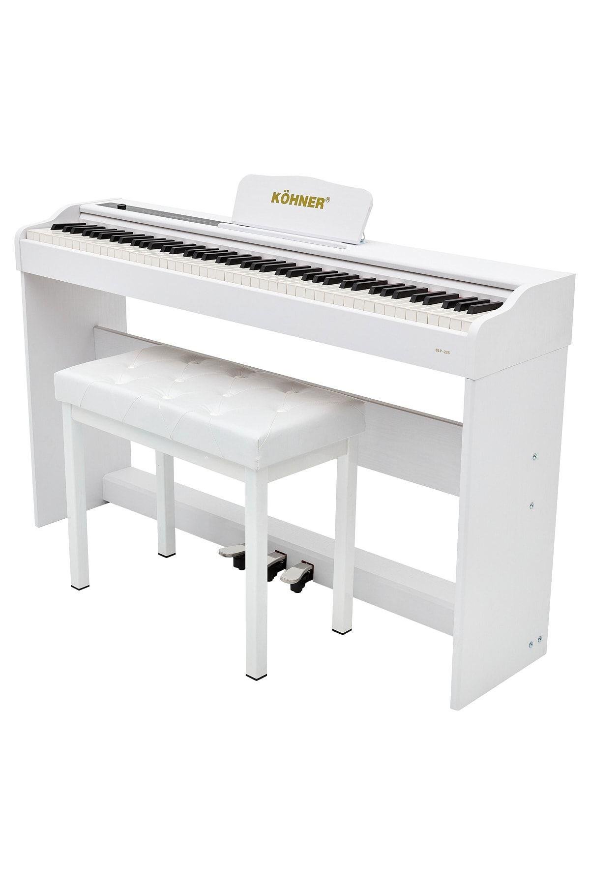 KÖHNER SLP-225 WH Dijital Konsol Piyano, Bluetooth, Tuş Hassasiyeti, 88 Tuşlu (KULAKLIK VE TABURE) 2