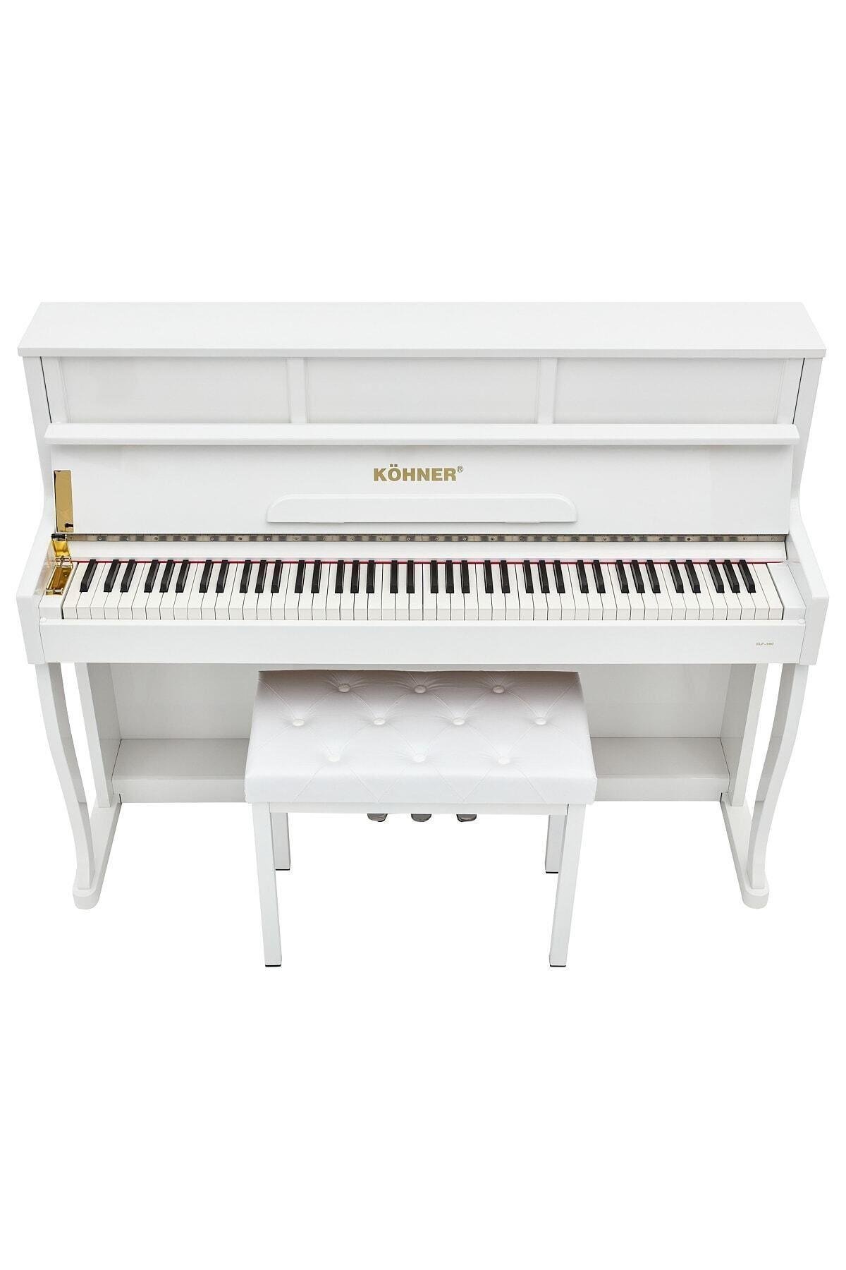 KÖHNER SLP-980 WH Dijital Duvar Piyano, Bluetooth, Tuş Hassasiyeti, 88 Tuşlu, Kapaklı (KULAKLIK VE TABURE) 1