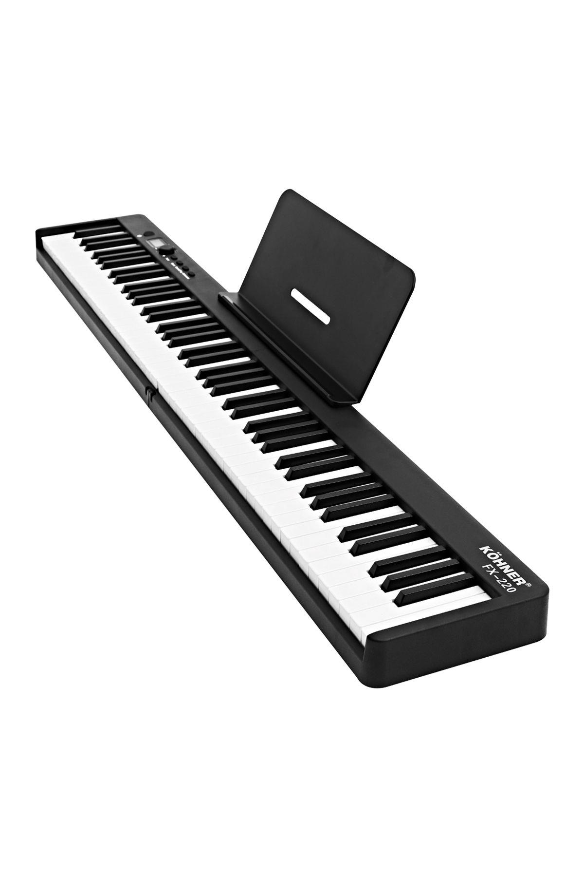 KÖHNER FX-220 Katlanabilir, Taşınabilir, Şarjlı Dijital Piyano (Dinamik Klavyeli, Tuş Hassasiyetli 88 Tuş) 5