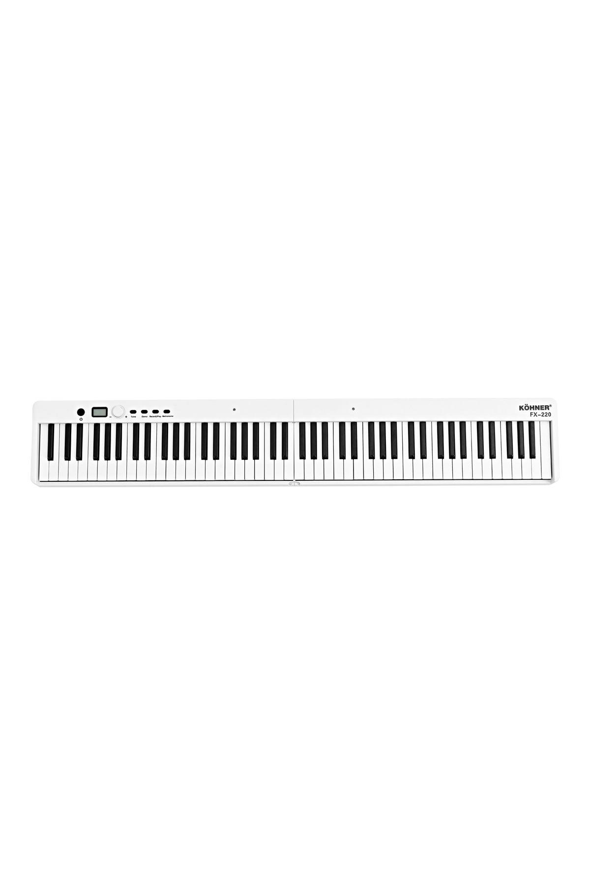 KÖHNER FX-220 Katlanabilir, Taşınabilir, Şarjlı Dijital Piyano (Dinamik Klavyeli, Tuş Hassasiyetli 88 Tuş) 4