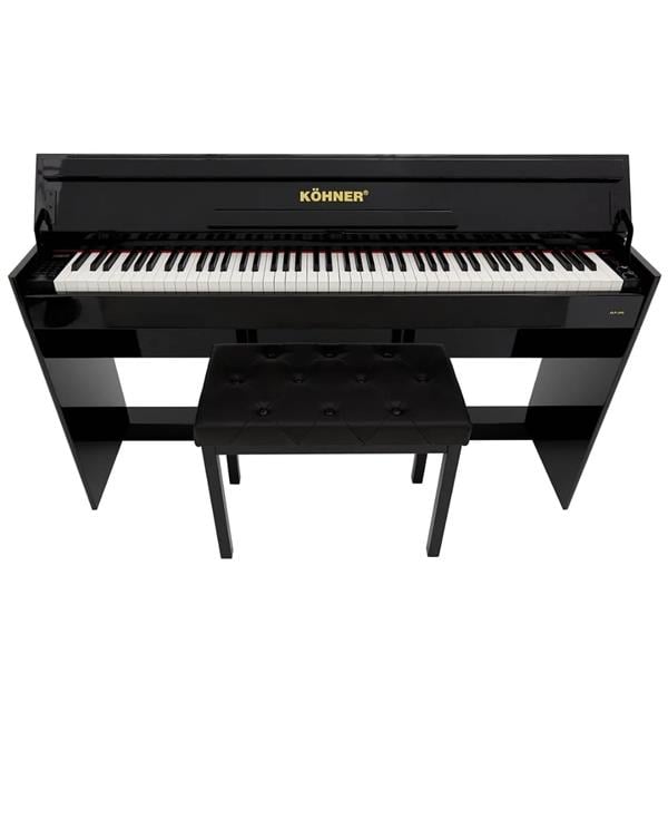 KÖHNER SLP-245 BK Dijital Konsol Piyano, Bluetooth, Tuş Hassasiyeti, 88 Tuşlu, Kapaklı (KULAKLIK VE TABURE) 2