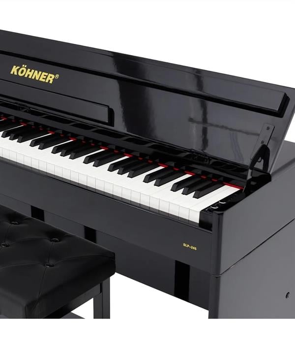 KÖHNER SLP-245 BK Dijital Konsol Piyano, Bluetooth, Tuş Hassasiyeti, 88 Tuşlu, Kapaklı (KULAKLIK VE TABURE) 4