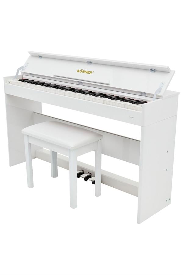 KÖHNER SLP-245 WH Dijital Konsol Piyano, Bluetooth, Tuş Hassasiyeti, 88 Tuşlu, Kapaklı (KULAKLIK VE TABURE) 1