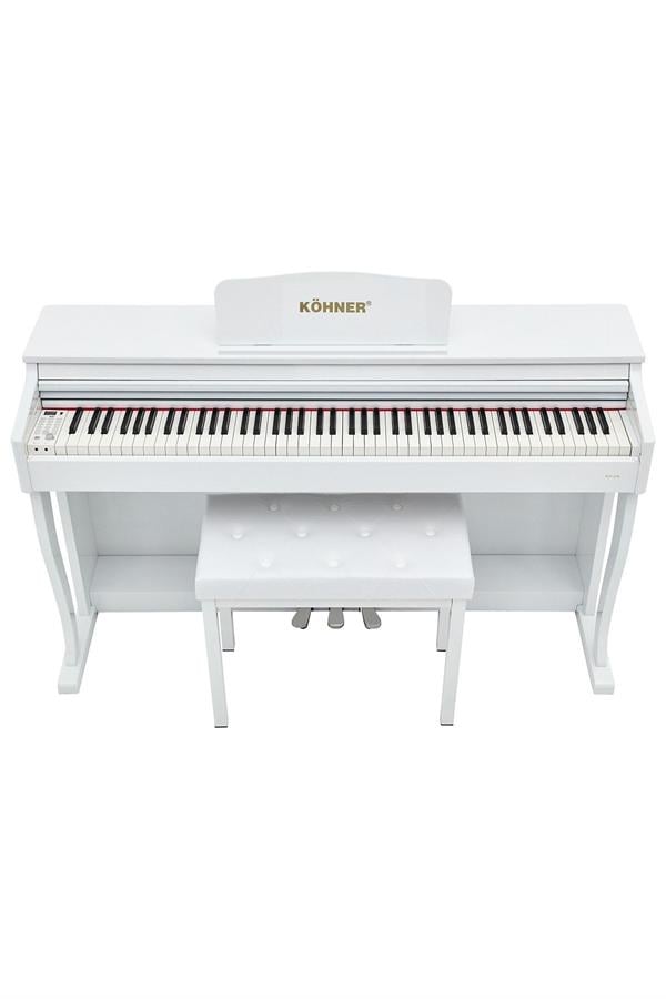 KÖHNER SLP-275 Wh Dijital Konsol Piyano, Bluetooth, Tuş Hassasiyeti, 88 Tuşlu, Kapaklı (ve Tabure ) 1