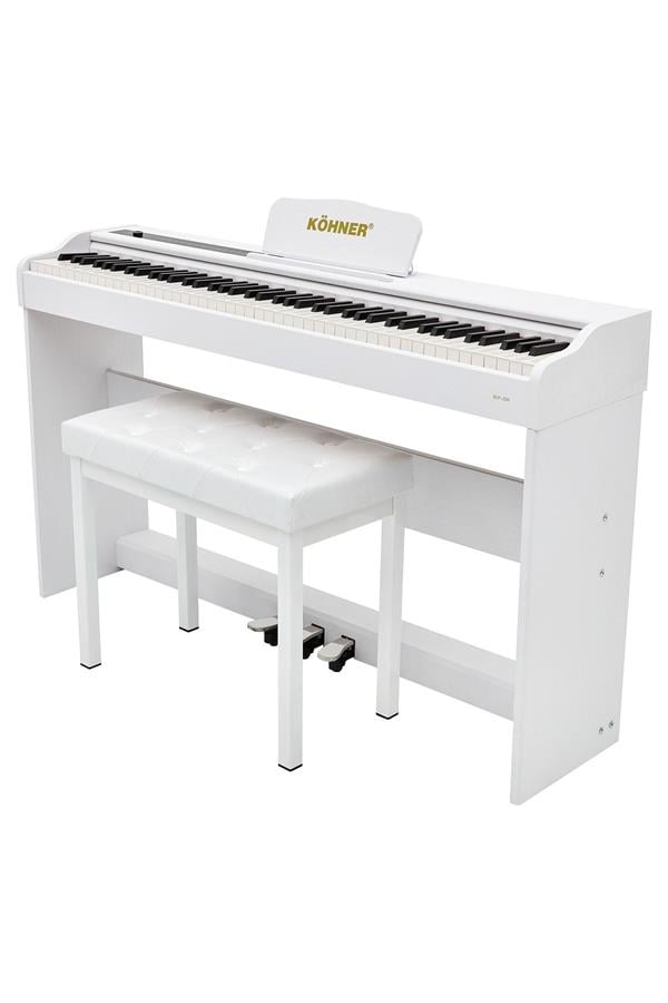 KÖHNER SLP-225 WH Dijital Konsol Piyano, Bluetooth, Tuş Hassasiyeti, 88 Tuşlu (KULAKLIK VE TABURE) 2