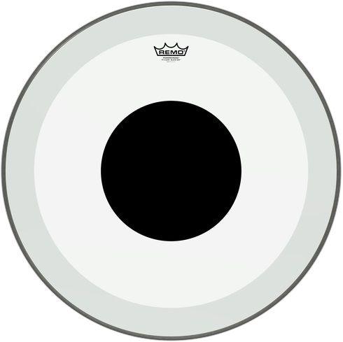 REMO P3-1324-10- Powerstroke® P3 Şeffaf Top Black Dot™ 24" Bas Davul Derisi 2