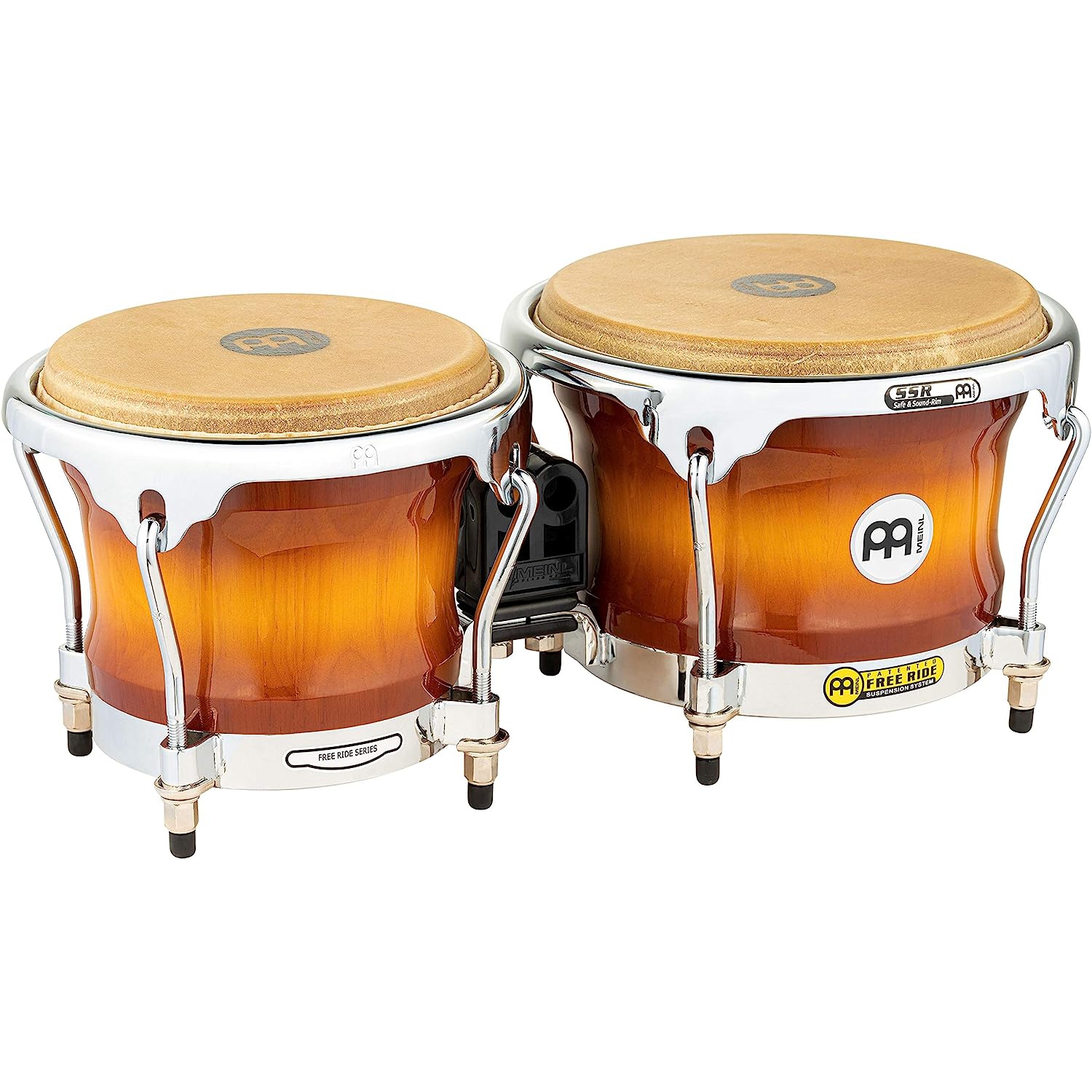 Meinl FWB400GAB Free Ride Series 7''/ 8.5'' Bongo Set (Gold Amber Sunburst) 2