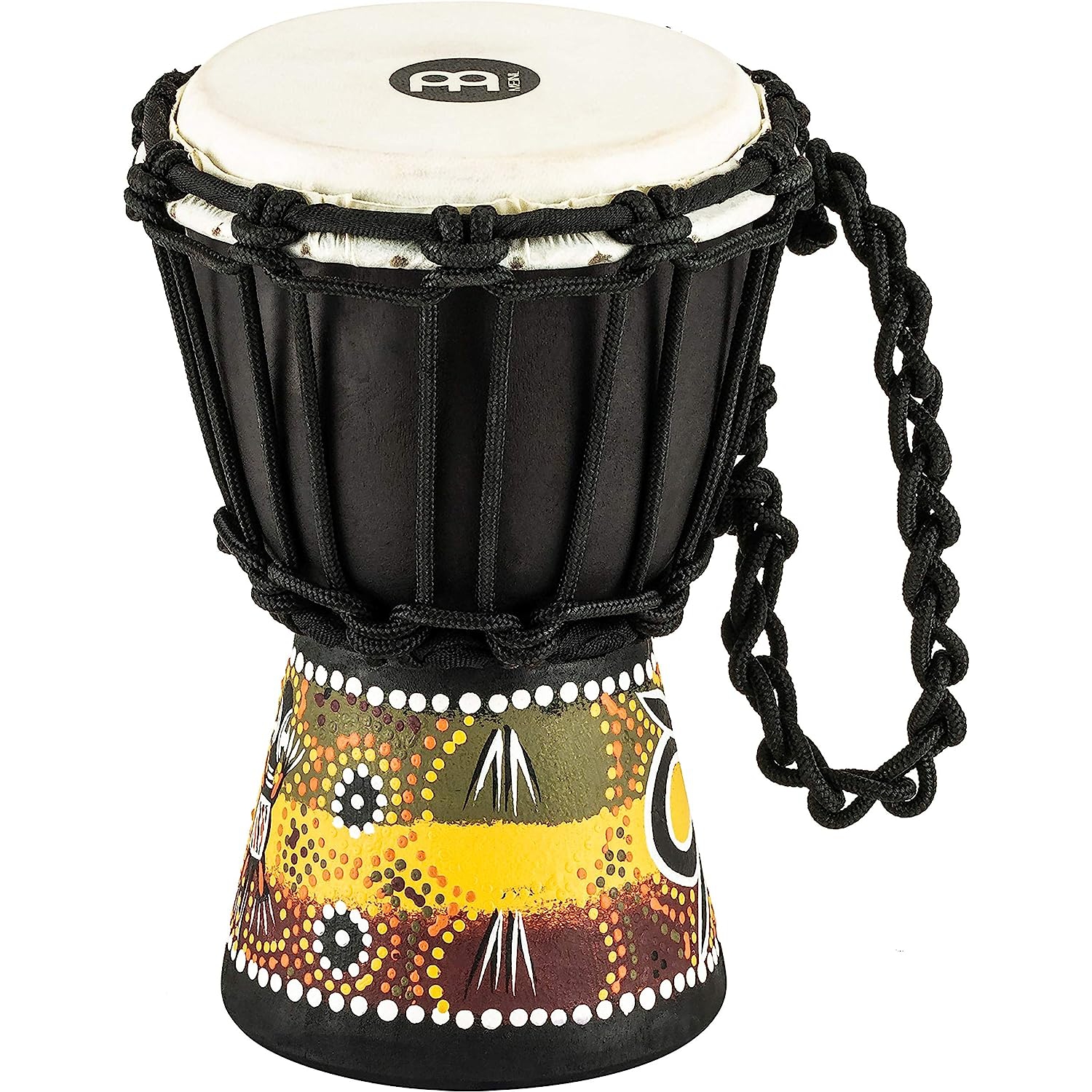 Meinl HDJ7-XXS African Style XX-Small Djembe (Black Gecko Design) 1